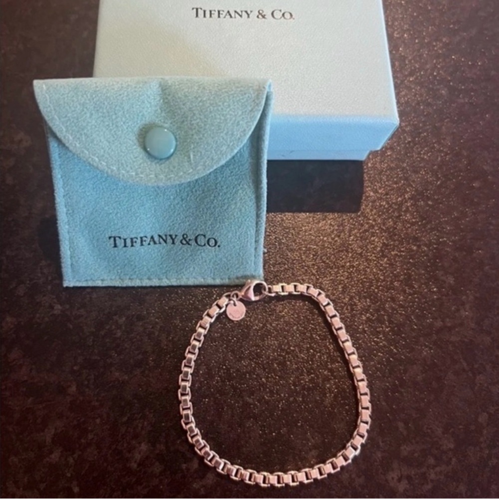 Tiffany & Co. Venetian Link Sterling Silver Chain Bracelet, 7.5"